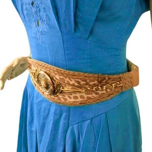 80s Neutral Print Belt Vintage Pushpa Inc 26 28 Waist